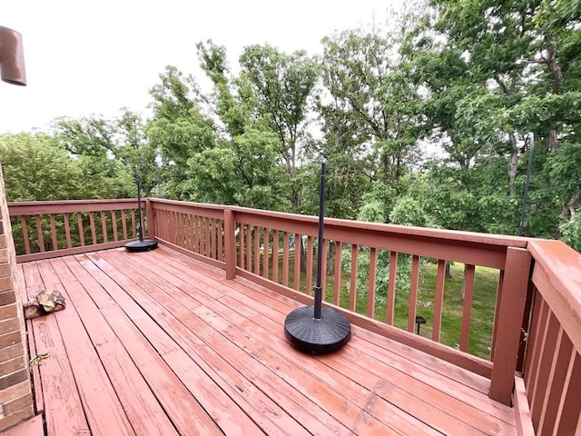 18318 Lakeview Cir Unit 606, Monroe City, MO 63456 - wooden terrace featuring view of wooded area