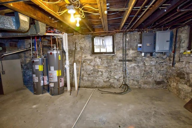 5027 S Broadway Ave Unit 1-4, Saint Louis, MO 63111 - basement with water heater and electric panel