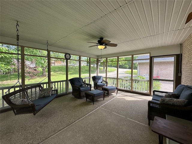 16 Siesta Dr, Hannibal, MO 63401 - sunroom / solarium featuring a ceiling fan and plenty of natural light