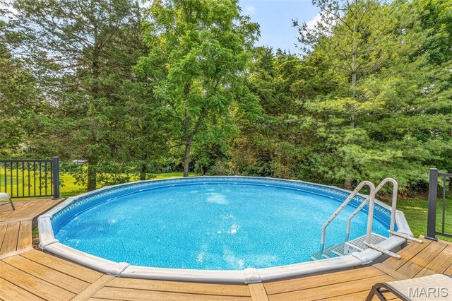 113 Riverwalk Dr, Desloge, MO 63628 - outdoor pool with a wooden deck