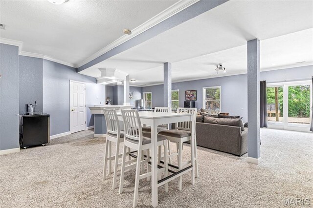 113 Riverwalk Dr, Desloge, MO 63628 - dining area with crown molding, light colored carpet, and baseboards