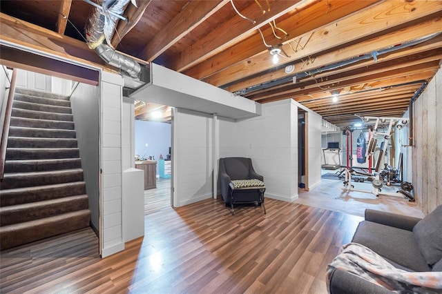 7172 Briarwood Dr, Cedar Hill, MO 63016 - finished below grade area featuring stairway and wood finished floors