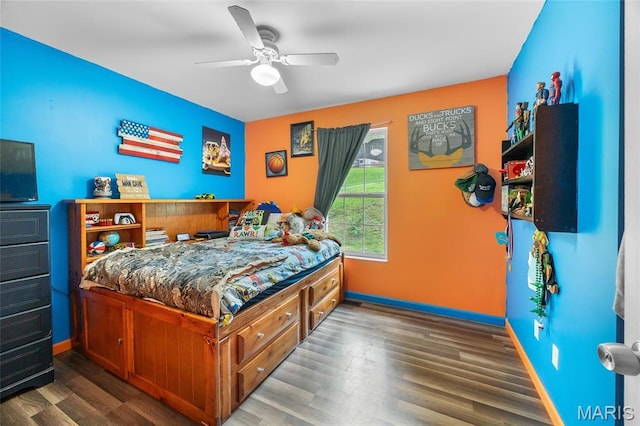 7172 Briarwood Dr, Cedar Hill, MO 63016 - bedroom with wood finished floors and a ceiling fan