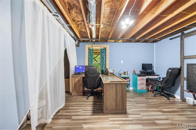 7172 Briarwood Dr, Cedar Hill, MO 63016 - home office featuring light wood-style flooring and baseboards