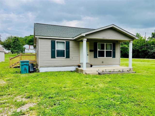 108 Gray St, Sullivan, MO 63080 - view of front facade with a porch, a shingled roof, and a front lawn