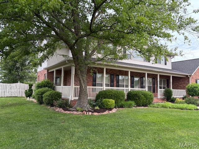6517 Augies Way Pl, Millstadt, IL 62260 - view of front of home featuring brick siding and covered porch