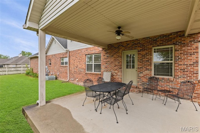 6517 Augies Way Pl, Millstadt, IL 62260 - view of patio with a ceiling fan and outdoor dining space