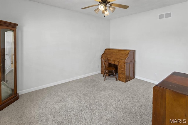 6517 Augies Way Pl, Millstadt, IL 62260 - unfurnished office featuring a ceiling fan and carpet flooring