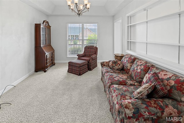 6517 Augies Way Pl, Millstadt, IL 62260 - carpeted living room featuring a chandelier and a raised ceiling