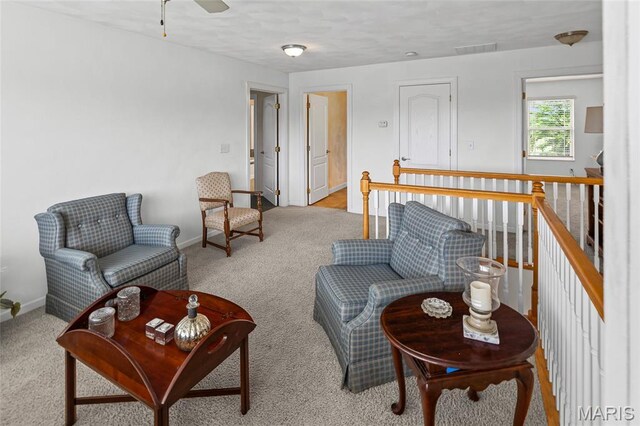 6517 Augies Way Pl, Millstadt, IL 62260 - carpeted living room featuring ceiling fan and baseboards