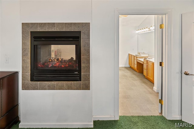 6517 Augies Way Pl, Millstadt, IL 62260 - detailed view of a fireplace and baseboards