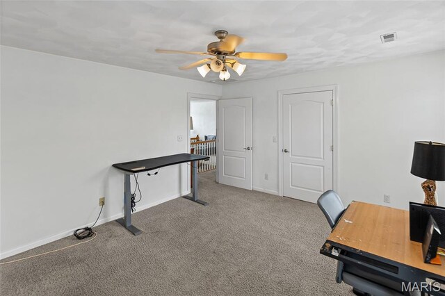 6517 Augies Way Pl, Millstadt, IL 62260 - office space with ceiling fan and carpet flooring