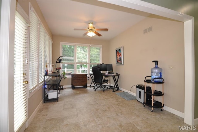 15 Eagles Way Ln, Lake St Louis, MO 63367 - office space with ceiling fan and baseboards