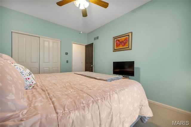 15 Eagles Way Ln, Lake St Louis, MO 63367 - carpeted bedroom with a closet and ceiling fan
