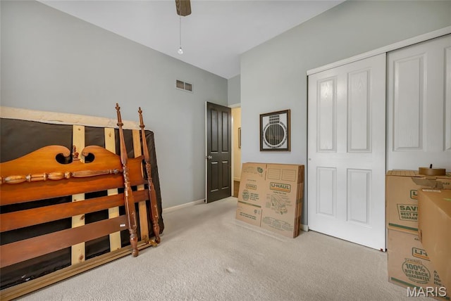 15 Eagles Way Ln, Lake St Louis, MO 63367 - bedroom featuring carpet, a closet, and ceiling fan