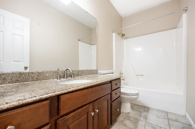 3 Wedgewood Ct, Edwardsville, IL 62025 - bathroom featuring toilet, vanity, and tub / shower combination