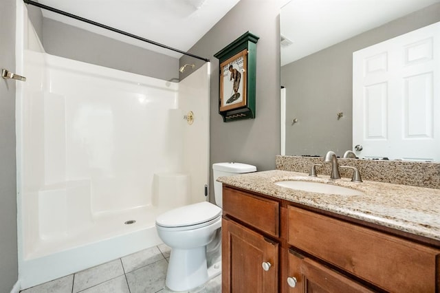 3 Wedgewood Ct, Edwardsville, IL 62025 - full bath featuring toilet, a shower, tile patterned flooring, and vanity