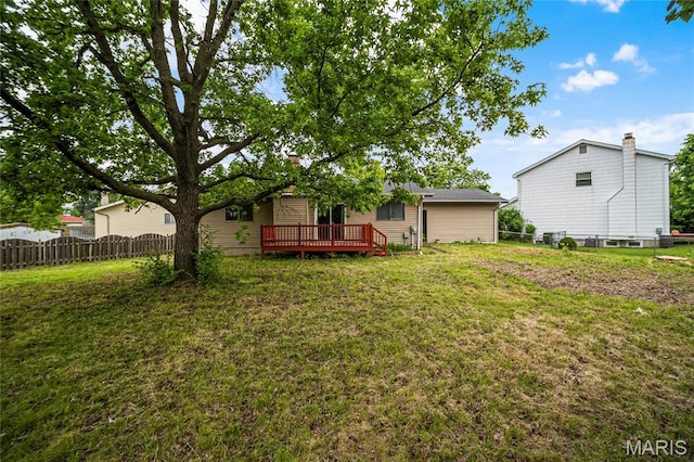 3853 Birkemeier Ct, Florissant, MO 63034 - view of yard featuring a wooden deck