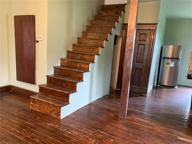 201 3rd St, Chaffee, MO 63740 - stairs with hardwood / wood-style flooring