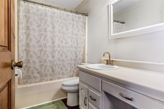 1111 Bluffview Dr, Desloge, MO 63628 - bathroom featuring vanity, toilet, and shower / bath combo with shower curtain