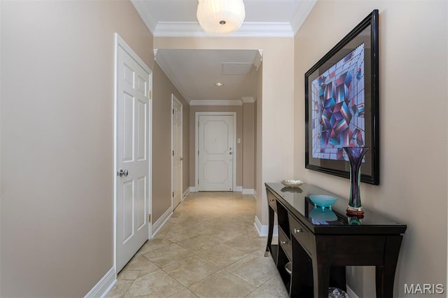 816 S Hanley Rd Unit 8C, Saint Louis, MO 63105 - corridor featuring ornamental molding