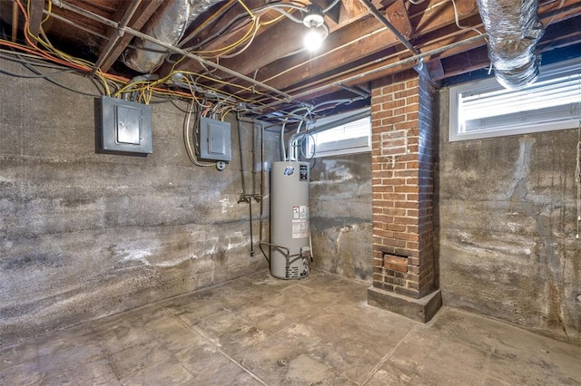305 W 1st St, Farmington, MO 63640 - basement with water heater and electric panel
