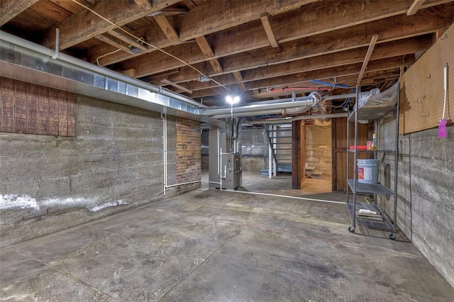 305 W 1st St, Farmington, MO 63640 - unfinished basement with heating unit