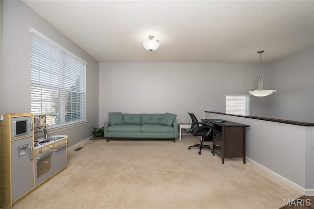 1510 Kennabrooke Ct, Saint Louis, MO 63146 - office area featuring light carpet and baseboards