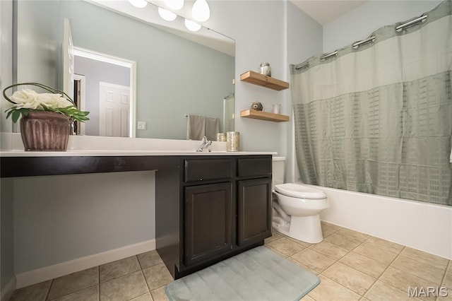 1510 Kennabrooke Ct, Saint Louis, MO 63146 - bathroom featuring shower / bath combo, vanity, and tile patterned flooring