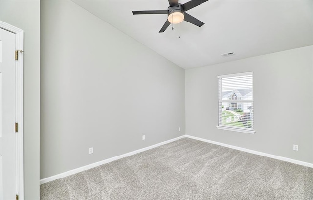 630 Homerun Dr Unit 12N, Ofallon, MO 63366 - spare room with carpet, vaulted ceiling, a ceiling fan, and baseboards