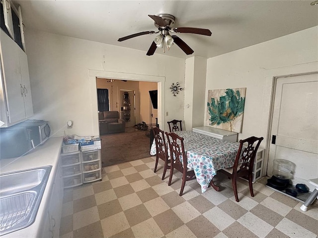 155 W Bonfils St, Troy, MO 63379 - dining room featuring light floors and a ceiling fan