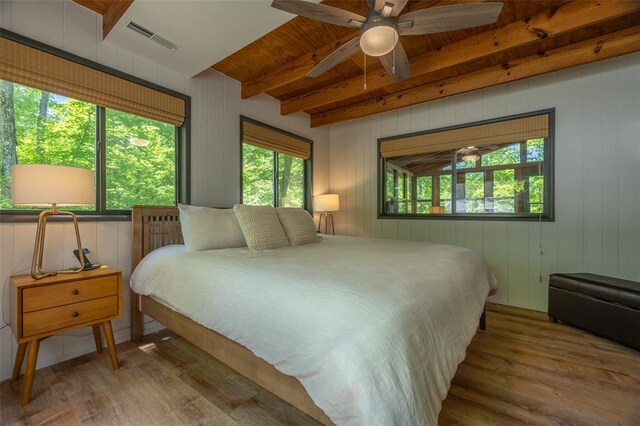 2349 Trautwein Dr, Innsbrook, MO 63390 - bedroom with wood finished floors and wooden ceiling with exposed beams