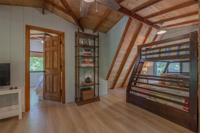 2349 Trautwein Dr, Innsbrook, MO 63390 - unfurnished bedroom featuring wood finished floors, multiple windows, wooden ceiling, and wooden walls