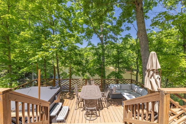 2349 Trautwein Dr, Innsbrook, MO 63390 - wooden deck featuring an outdoor hangout area