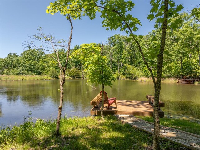 2349 Trautwein Dr, Innsbrook, MO 63390 - dock area with a water view and a view of trees