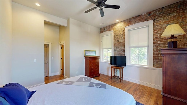 1107 N 2nd St, Saint Charles, MO 63301 - bedroom featuring wood-type flooring, ceiling fan, and recessed lighting