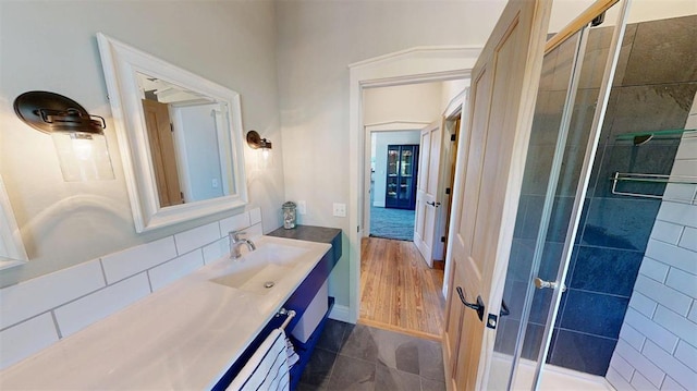 1107 N 2nd St, Saint Charles, MO 63301 - bathroom with a stall shower and vanity