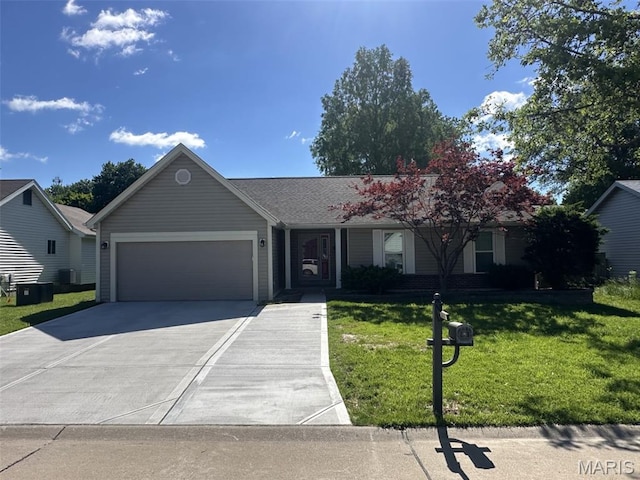 3060 Almond Tree Dr, Saint Peters, MO 63376 - ranch-style home featuring an attached garage, concrete driveway, and a front yard