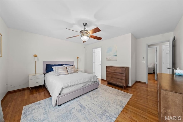 3060 Almond Tree Dr, Saint Peters, MO 63376 - bedroom featuring wood finished floors and ceiling fan