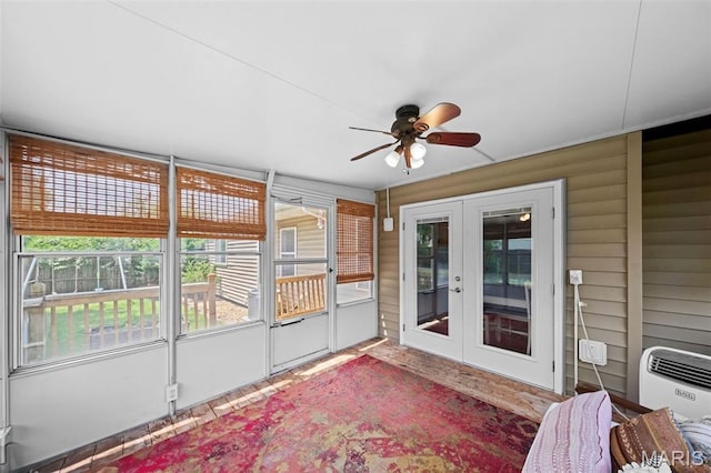 3060 Almond Tree Dr, Saint Peters, MO 63376 - sunroom featuring french doors and ceiling fan
