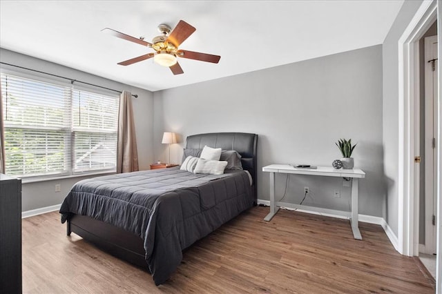 100 Jubilee Hill Dr Unit G, Wildwood, MO 63040 - bedroom with baseboards, wood finished floors, and ceiling fan