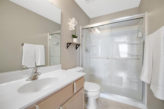 100 Jubilee Hill Dr Unit G, Wildwood, MO 63040 - bathroom with toilet, a shower stall, vanity, and tile patterned flooring