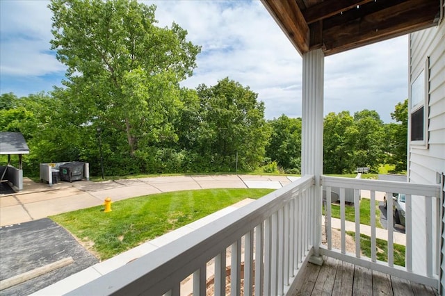 100 Jubilee Hill Dr Unit G, Wildwood, MO 63040 - wooden terrace with view of wooded area