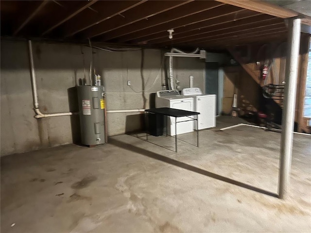 2 Graham Dr, Union, MO 63084 - unfinished below grade area featuring water heater and separate washer and dryer