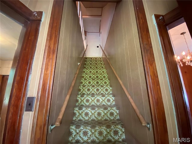 405 W 18th St, Hermann, MO 65041 - stairs featuring wooden walls