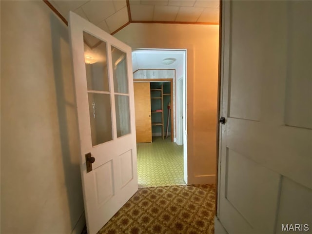405 W 18th St, Hermann, MO 65041 - hall with dark floors and lofted ceiling