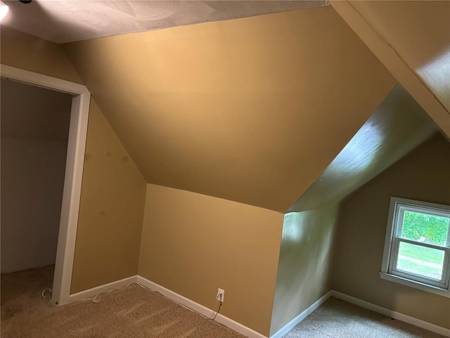603 Capps Ave, Nokomis, IL 62075 - additional living space featuring vaulted ceiling, carpet, and baseboards