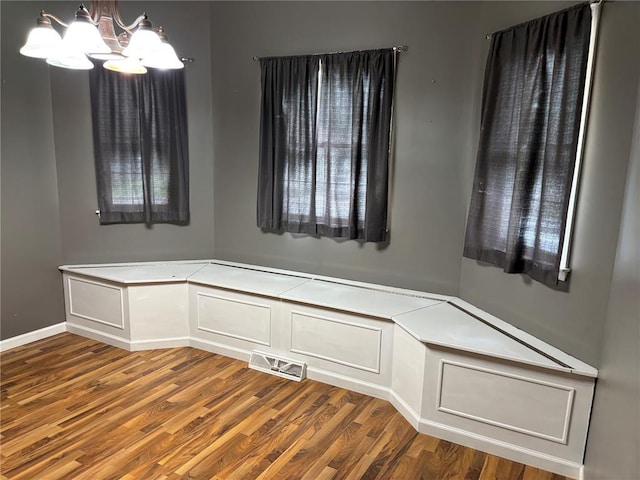603 Capps Ave, Nokomis, IL 62075 - mudroom featuring wood finished floors and a chandelier