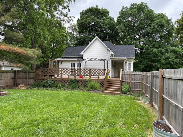 603 Capps Ave, Nokomis, IL 62075 - rear view of house with a deck and a shingled roof
