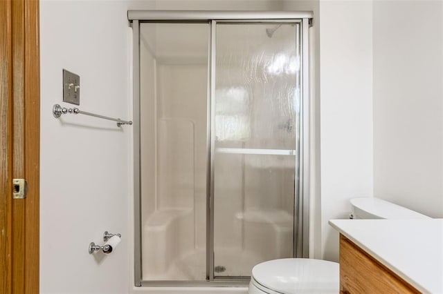1101 Claycrest Dr, Cottleville Township, MO 63304 - bathroom with a stall shower, toilet, and vanity